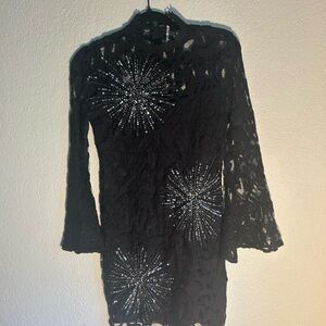 Urban Outfitters Black Sparkle ✨ Lace Mini Dress Size 2